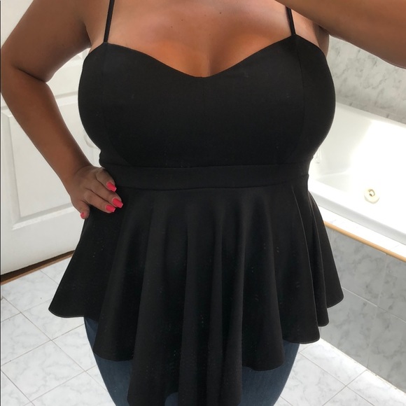 Black peplum top - Picture 6 of 6